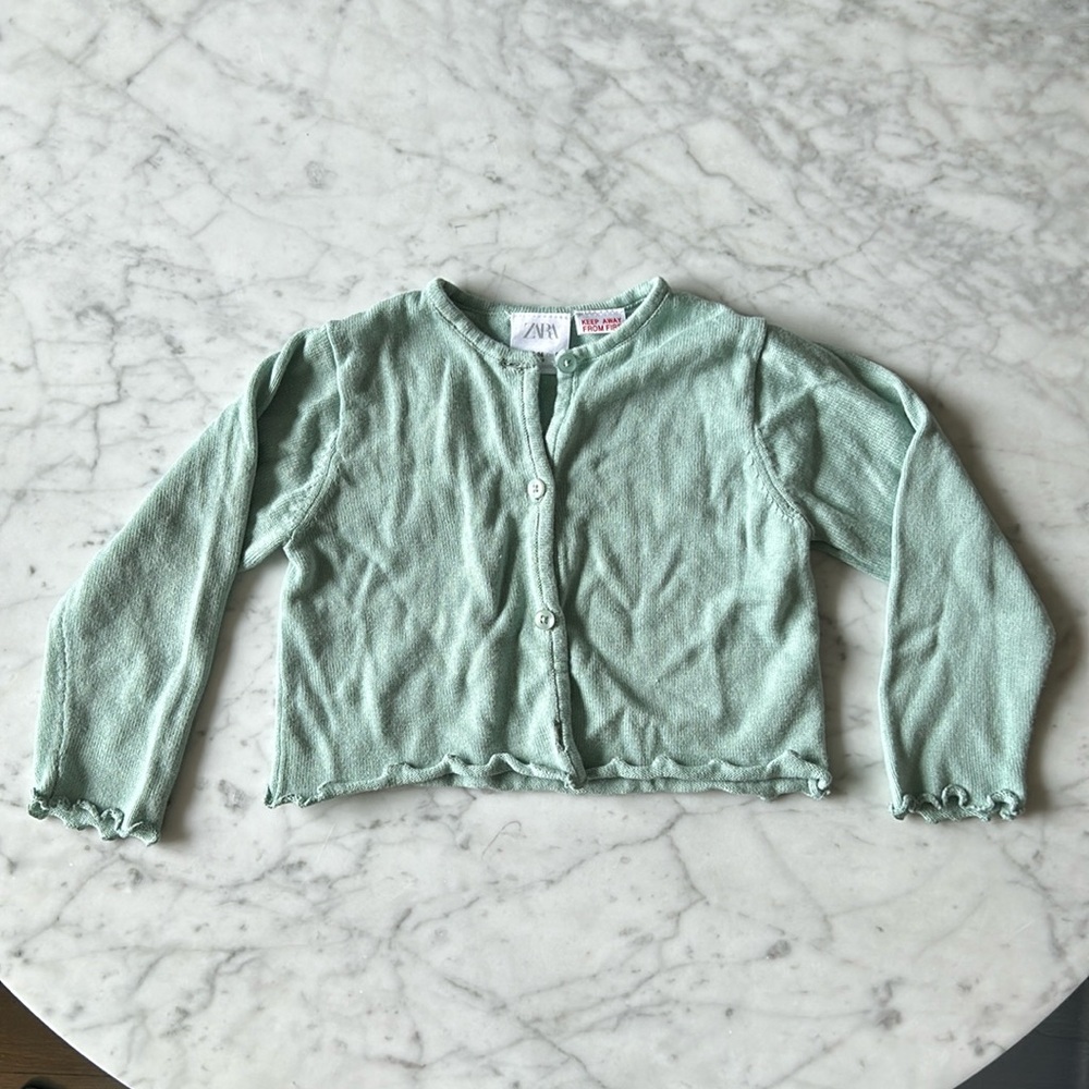Zara kids green cardigan size 18-24 months